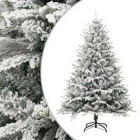 Berkfield Home Artificial Christmas Tree with Flocked Snow Green 180 cm PVC&PE