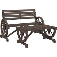 Berkfield Home 2 Piece Garden Lounge Set Solid Wood Fir in Brown
