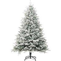 Berkfield Home Artificial Christmas Tree with Flocked Snow Green 180 cm PVC&PE