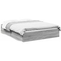 Berkfield Home Bed Frame with Drawers without Mattress Grey Sonoma 120x200 cm | Size: Small Double