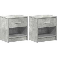 Berkfield Home Bedside Cabinets 2 pcs with Drawer Concrete Grey 39x28x41 cm | Size: 39 x 28 x 41 cm