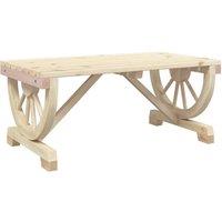 Berkfield Home Garden Coffee Table 90x50x40 cm Solid Wood Fir in Light Oak | Size: 90 x 50 x 40 cm