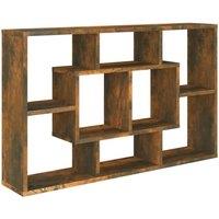 Berkfield Home Wall Shelf Smoked Oak 85x16x52.5 cm Engineered Wood in Brown