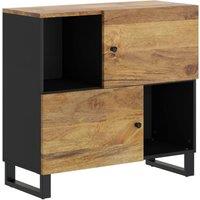 Berkfield Home Sideboard with 2 Doors 80x33x75 cm Solid Wood Mango in Brown | Size: 80 x 33 x 75 cm