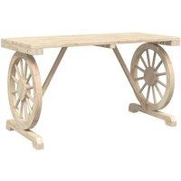 Berkfield Home Garden Table 115x55x65 cm Solid Wood Fir in Natural | Size: 115 x 55 x 65 cm