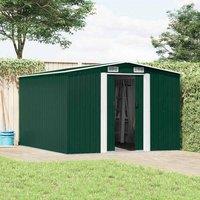 Berkfield Home Garden Shed 257x298x178 cm Metal Green | Size: 257 x 298 x 178 cm
