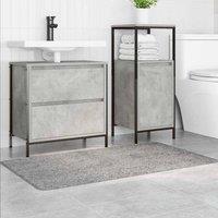 Berkfield Home Soft Bath Mat Rectangular Grey 70x120 cm Polypropylen Non-Slip | Size: Medium
