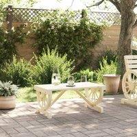 Berkfield Home Beautiful Garden Coffee Table 90x50x40 cm Solid Wood Fir in Light Oak | Size: 90 x 50 x 40 cm
