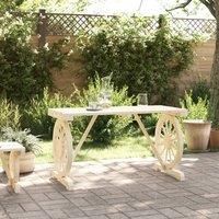 Berkfield Home Garden Table 115x55x65 cm Solid Wood Fir in Natural | Size: 115 x 55 x 65 cm