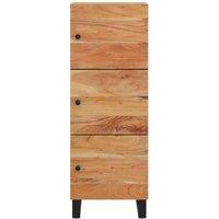 Berkfield Home Highboard with 3 Doors 40x33x110 cm Solid Wood Acacia&Iron in Brown | Size: 40 x 33 x 110 cm