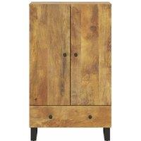 Berkfield Home Highboard with Drawer 60x33x100 cm Solid Wood Mango&Iron in Brown | Size: 60 x 33 x 100 cm