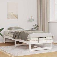 Berkfield Home Bed Frame White 90 x 210 cm Solid Pine Wood