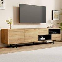 Merax 173cm Low TV Stand with Drawers & Open Shelving for TVs up to 70  in Natural