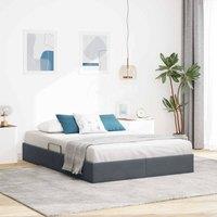 Berkfield Home Storage Bed with Storage Dark Grey 153 x 203 cm Velvet