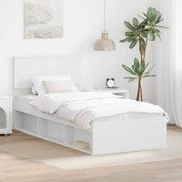 Berkfield Home Bed Frame with Headboard White 90 x 200 cm Solid Pine Wood