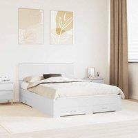 Berkfield Home Bed Frame with Drawer White 140 x 200 cm Engineered Wood