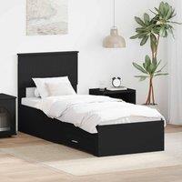 Berkfield Home Bed Frame Black & Silver 75 x 190 cm Engineered Wood