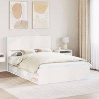 Berkfield Home Bed Frame with Storage & Headboard White 140 x 200 cm