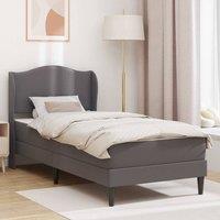 Berkfield Home Bed Frame with Headboard Grey 90 x 190 cm Faux Leather
