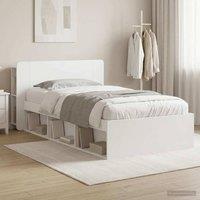 Berkfield Home Bed Frame with Storage White 90 x 190 cm Engineered Wood