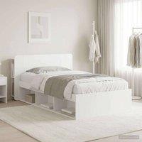 Berkfield Home Bed Frame with Storage White 90 x 200 cm Engineered Wood