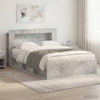 Berkfield Home Bed Frame with Storage Concrete Grey 140 x 200 cm