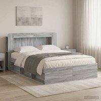 Berkfield Home Bed Frame with Storage Grey Sonoma 140 x 200 cm Engineered Wood