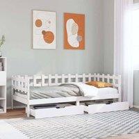 Berkfield Home Daybed with Drawers without Mattress White 80x200 cm Solid Wood