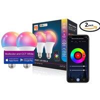 Lovii Smart LED Bulb WiFi Bluetooth Dual Mode APP Control Dimmable Light 2Pc in White