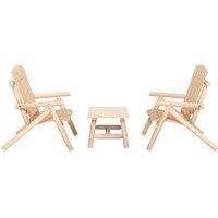 Berkfield Home 3 Piece Garden Lounge Set Solid Wood Spruce in Brown
