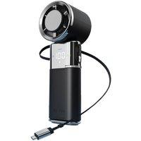 Quipulse 9000mAH Cooling High-Speed Handheld Fan in Black
