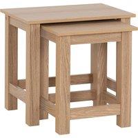 FORGEVIO Nest Of 2 Tables Space Saving Natural Oak Effect Modern in Light Oak