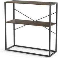 FORGEVIO 2-Tier Entryway Table with Open Shelves Metal Frame in Black