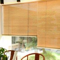 SPETLEK 80*150cm Roller Blinds Bamboo Window Sunscreen Blackout in Natural | Size: 1