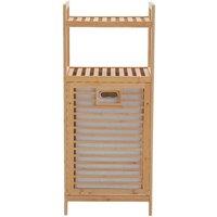 FORGEVIO Dirty Clothes Bamboo Laundry Hamper Basket Washing with Liner Bag in Natural
