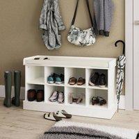 FORGEVIO WHITE Hallway Shoe Storage Unit Holds 8 Pairs