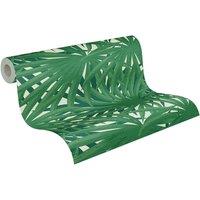 Havendro Tropical Leaves Metallic Vinyl Wallpaper Green