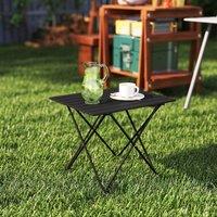 FORGEVIO Lightweight Metal Picnic Table with Carry Bag for Outdoor in Black