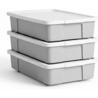 FLAVORA 3x 47L Grey Underbed Storage Box | Size: 500mm