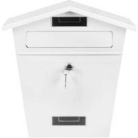 FLAVORA large letter mail post box steel lockable wall mounted in White