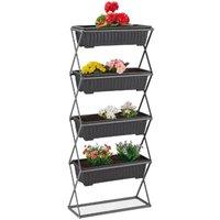 FLAVORA 4-Tier Vertical Raised Garden Bed Elevated Planter Box in Black | Size: 100g