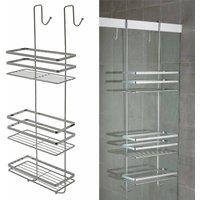 FLAVORA Shower Caddy Hanging Shower Shelf Bathroom Shower in Silver | Size: 180 cm width x 180 cm drop