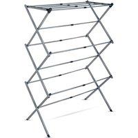 FLAVORA silver 3 Tier Extendable Metal Indoor Outdoor Clothes Airer in Metallic Silver | Size: 0.6m2