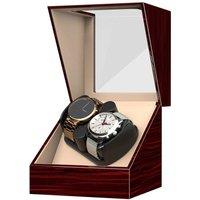 FLAVORA Dual Slot Automatic Single Watch Winder Box in Red | Size: 500mm