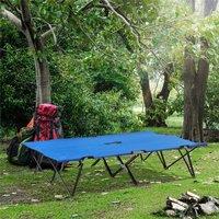 EONLION Blue Double Camping Folding Cot Outdoor