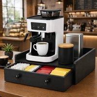 EONLION Wooden Coffee Pod Storage Drawer in Black | Size: 500mm