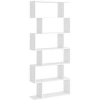 FORGEVIO 6-Tier Storage Shelf Modern S-Shape Stand Unit Storage Display in White