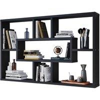 FORGEVIO Shelving Storage Black Bookcase Display Decorative Rack Cabinet