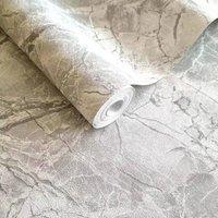 Havendro Portoro Marble Metallic Wallpaper in Grey