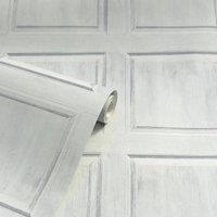 Havendro Wood Panelling Wallpaper Light Grey